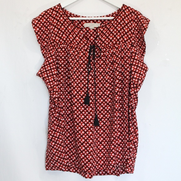LOFT Tops - Loft Floral Top Large Women Shirt Flutter Sleeve